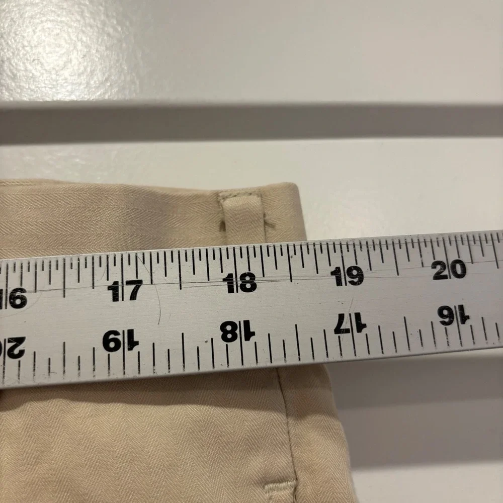 Daniel Gray Golf Mens 38 Khaki Pleated Silk Cotton Herringbone Cuffed Pants 1843